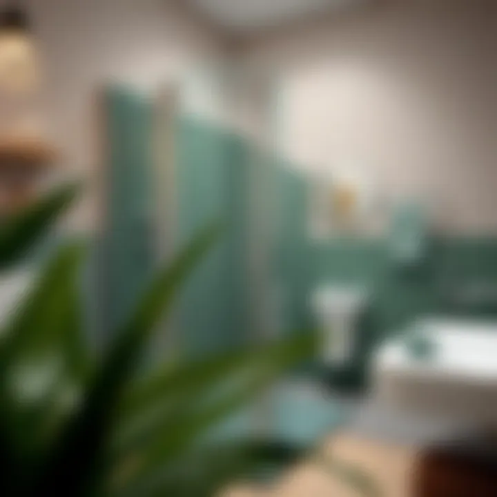 Illustration of sustainable decor featuring a second-hand shower cabin.