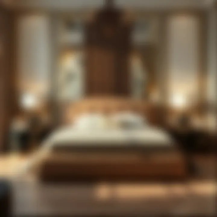 A luxurious double bed with elegant design and high-quality materials