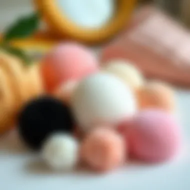 Variety of makeup puffs in different materials