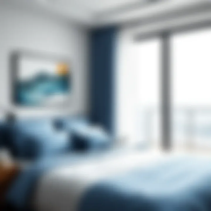 Example of blue bedding in a modern, stylish room