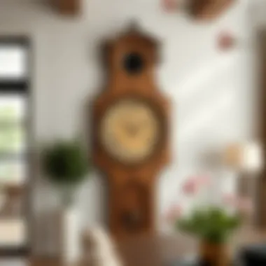 Fusion of Tradition and Modern Design Elegant wooden wall clock in a modern interior