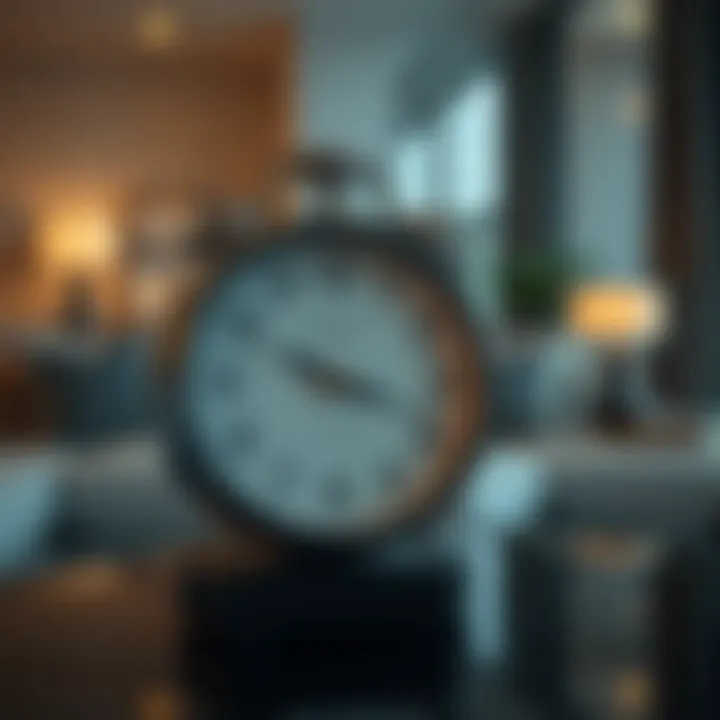 Enhancing Interior Aesthetics with Timepieces Stylish mechanical clock displayed in a contemporary setting