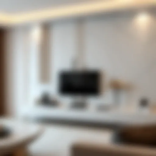 Elegant marble patterned TV unit in a modern living room