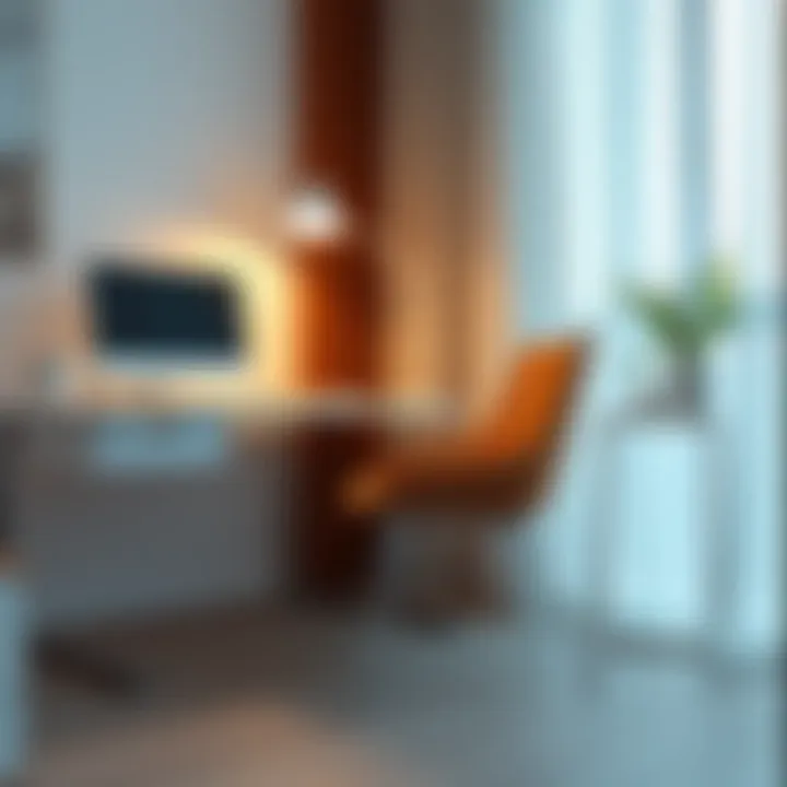 Chic Workspace Featuring Metal Leg Chair Chic workspace with metal leg chair