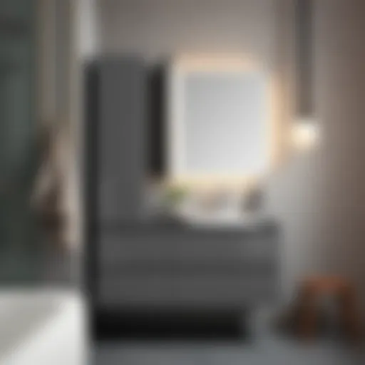 Sleek metal bathroom cabinet showcasing modern design