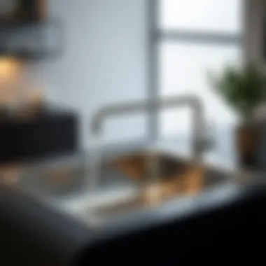 A sleek stainless steel sink showcasing modern design