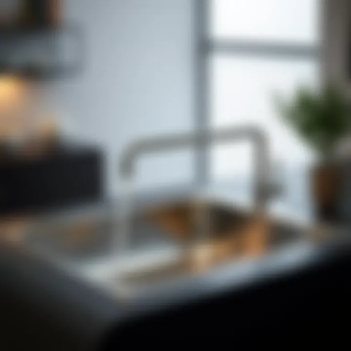 A sleek stainless steel sink showcasing modern design