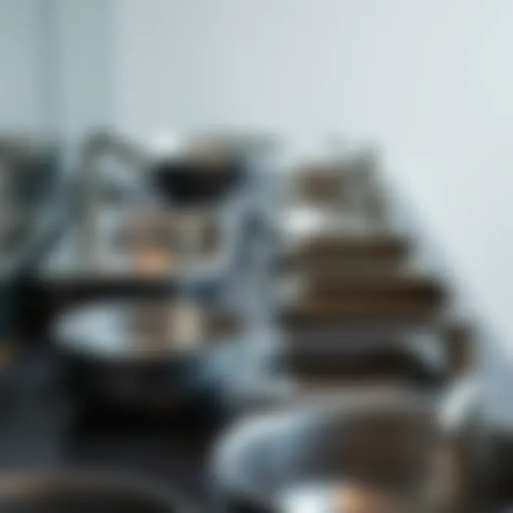 Various types of metal sinks displayed for comparison