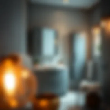 Functional metal storage solutions in a contemporary bathroom