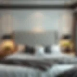 Luxurious upholstered headboard in modern bedroom setting