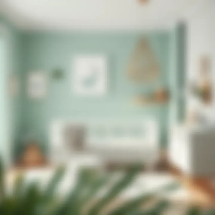 A serene nursery decorated in mint green tones