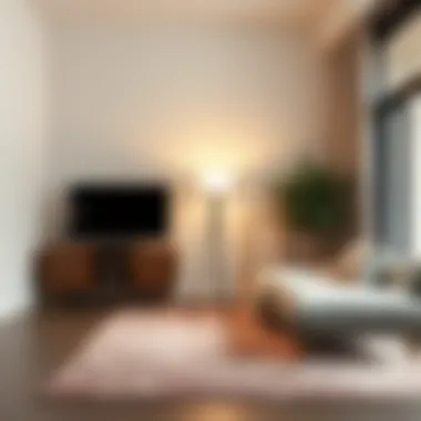 Artistic Floor Lamp in a Minimalist Space Artistic floor lamp accentuating a minimalist space