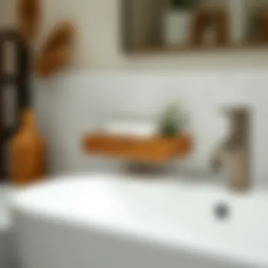 Natural Minimalism in Bathroom Minimalist wooden soap holder blending with natural elements