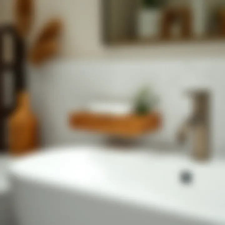 Natural Minimalism in Bathroom Minimalist wooden soap holder blending with natural elements