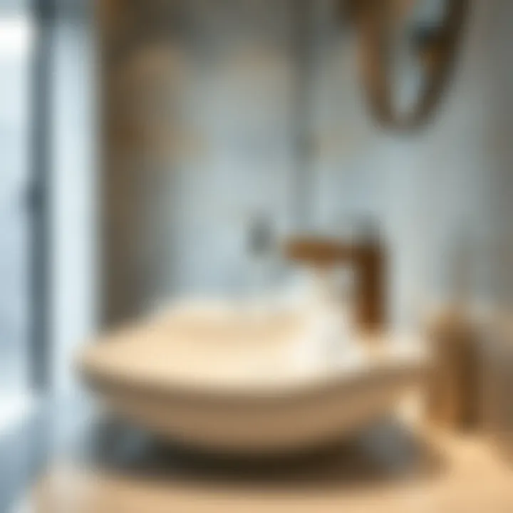 Sophisticated Glass Accents Stylish glass soap pump adding sophistication to washbasin