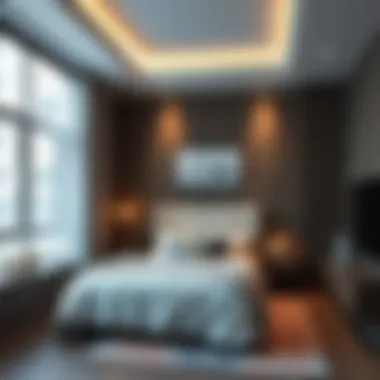 Modern bedroom exuding comfort with 2700K light