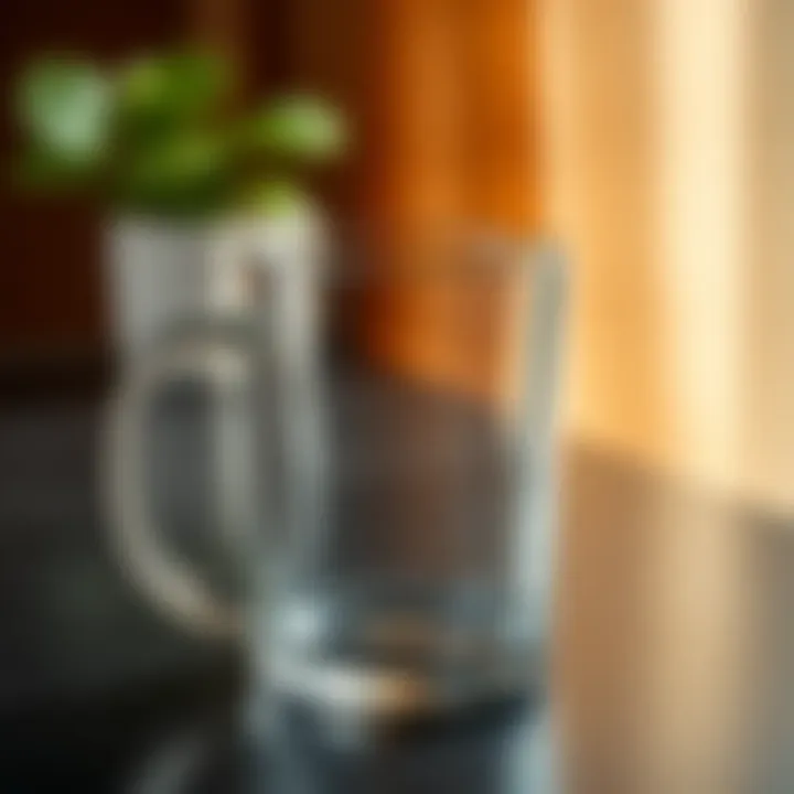 Modern glass coffee mug with sleek lines