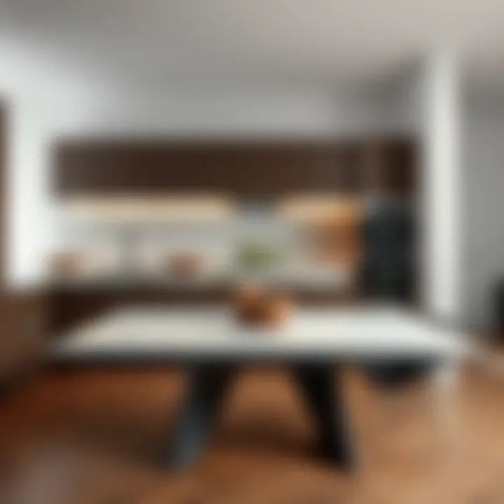 Elegant modern kitchen table design with sleek lines