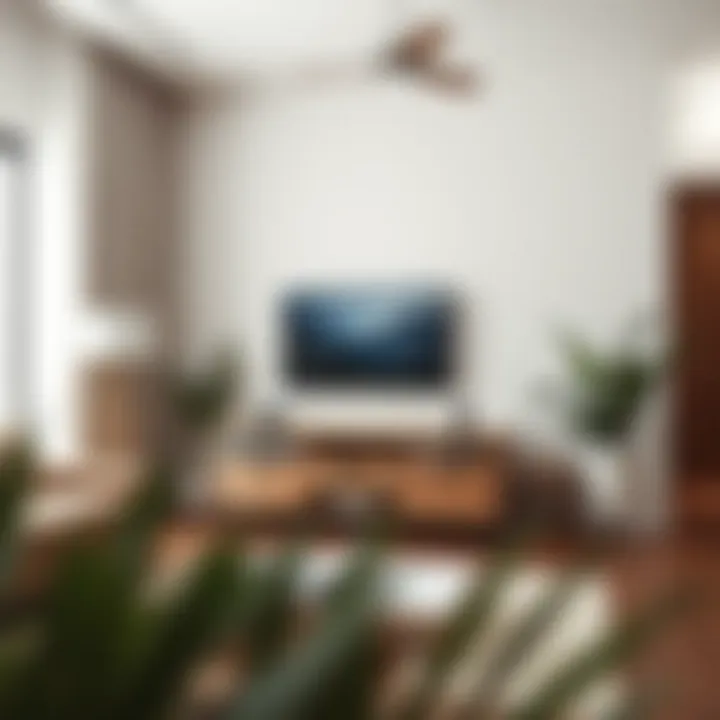 Modern Living Area with Two-Drawer Cabinet Modern living area featuring a two-drawer cabinet