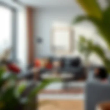 Modern living room featuring tassel decor accents