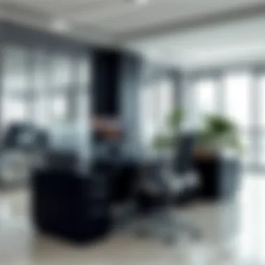 An ergonomic sit-stand desk in a sleek modern office environment