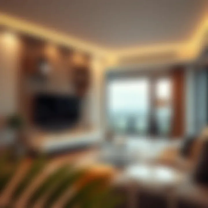 Functional Living Space Layout Functional layout of a living space with a mounted TV unit