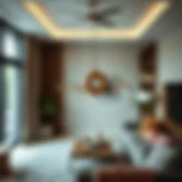 Stylish multi-hook hanging apparatus in modern interior