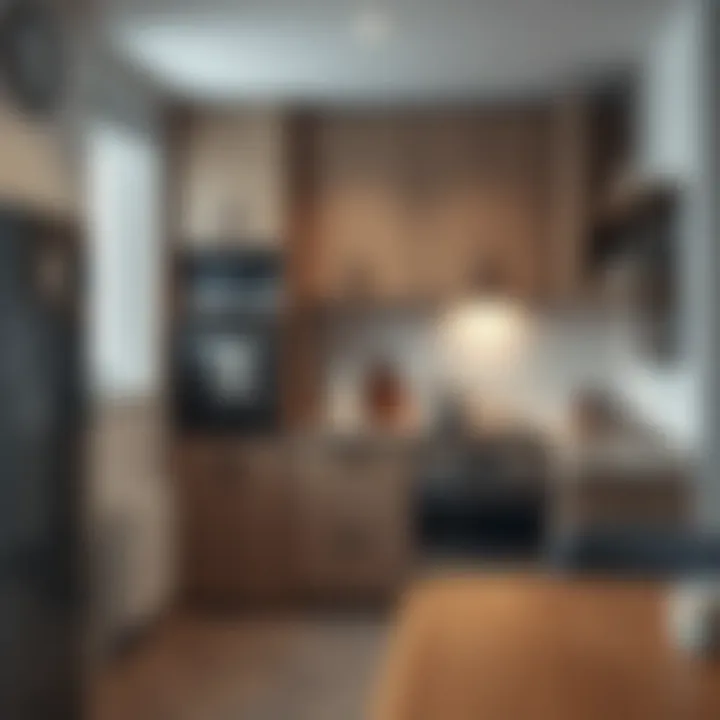 Compact kitchen cabinets optimizing space in a small kitchen