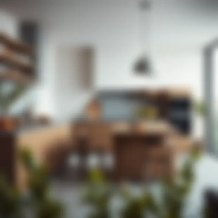 Elegant Kitchen with Natural Materials Elegant kitchen setting emphasizing natural materials and craftsmanship.