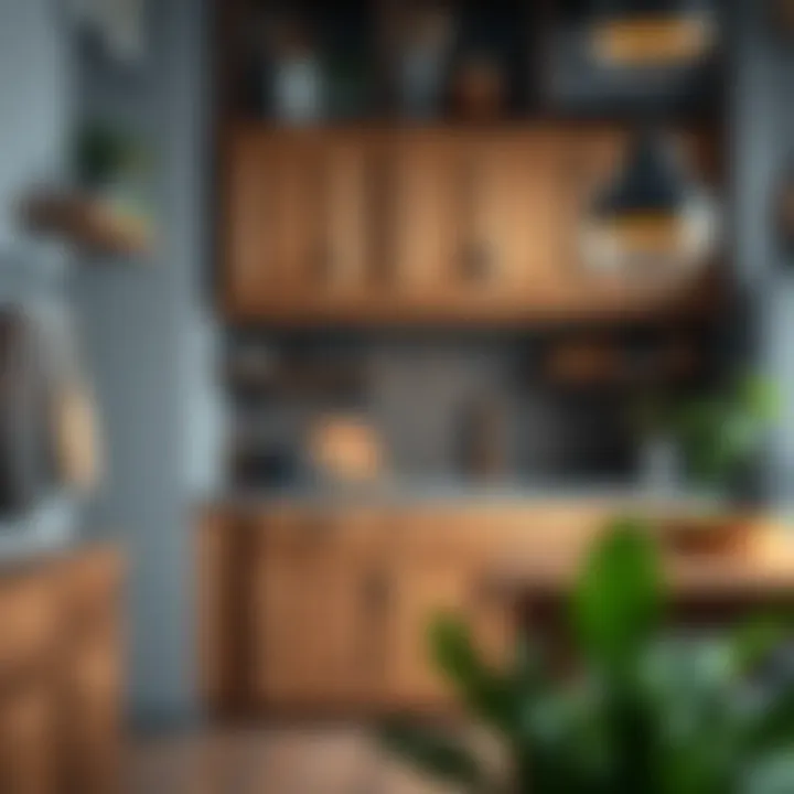 Rustic wooden kitchen cabinets blending warmth with functionality