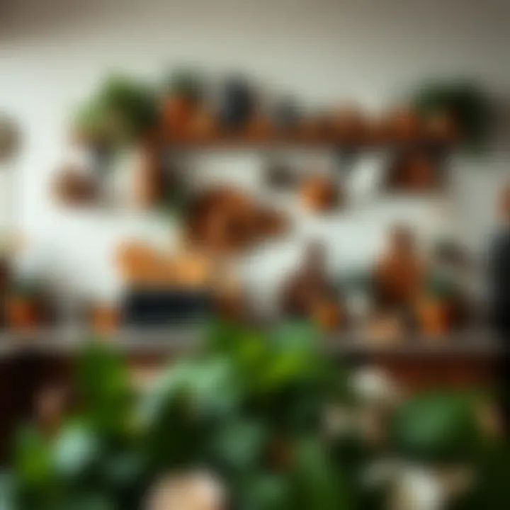 Rustic Kitchen Wall Aesthetic Cozy kitchen wall displaying rustic decor and plants