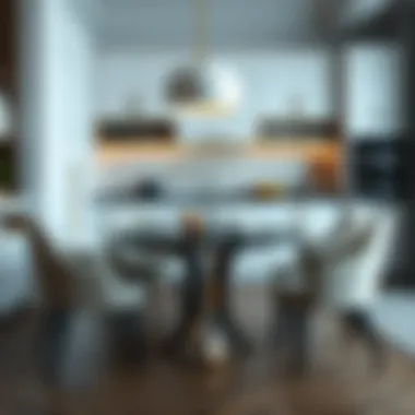 Elegant kitchen table set with upholstered chairs