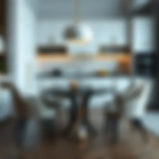 Stylish Kitchen Table with Comfortable Seating Elegant kitchen table set with upholstered chairs