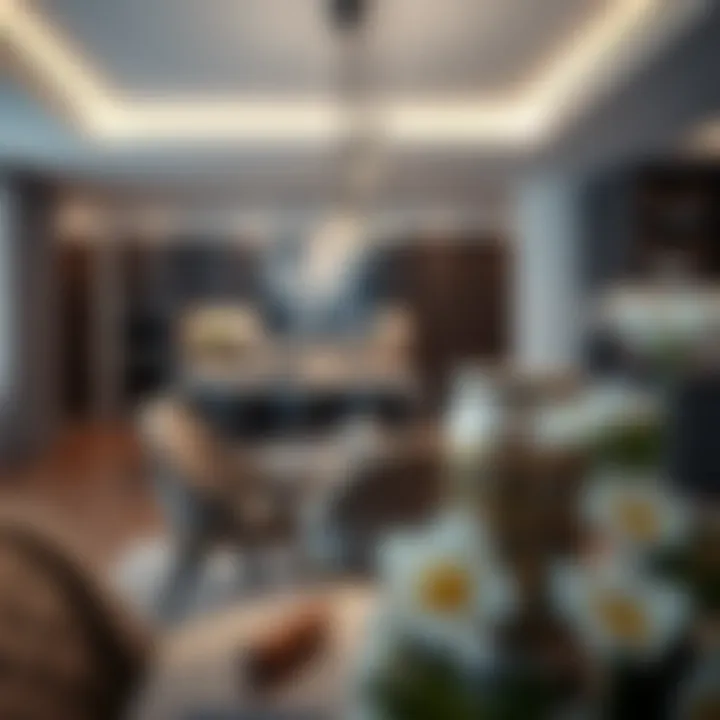 Modern kitchen dining area showcasing a seating arrangement