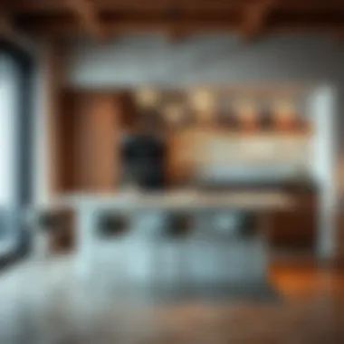 Stylish bar table in a contemporary kitchen setting