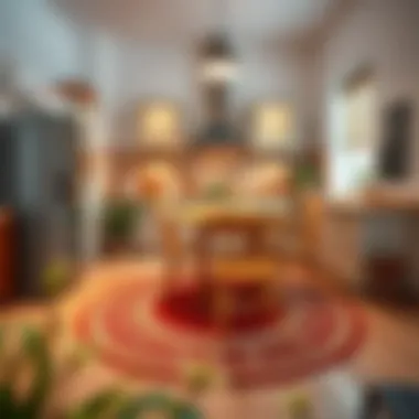 Charming oval rug adding warmth to a cozy kitchen