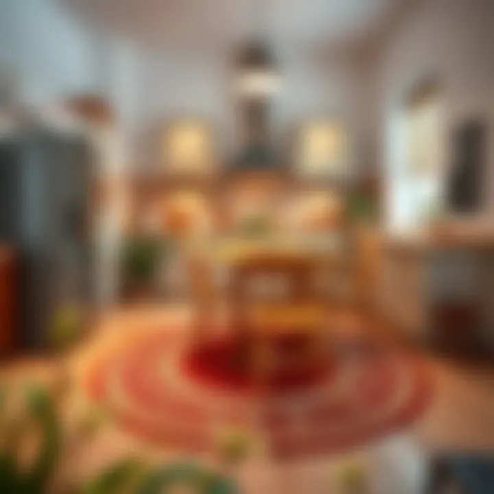 Charming oval rug adding warmth to a cozy kitchen