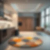 Elegant oval kitchen rug in a modern setting