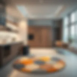 Elegant oval kitchen rug in a modern setting