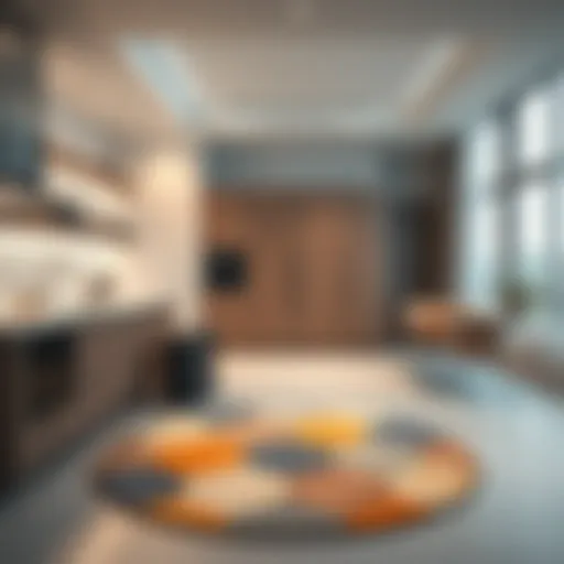 Elegant oval kitchen rug in a modern setting