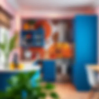 Vibrant Kitchen Corner Design Colorful kitchen corner unit with decorative elements