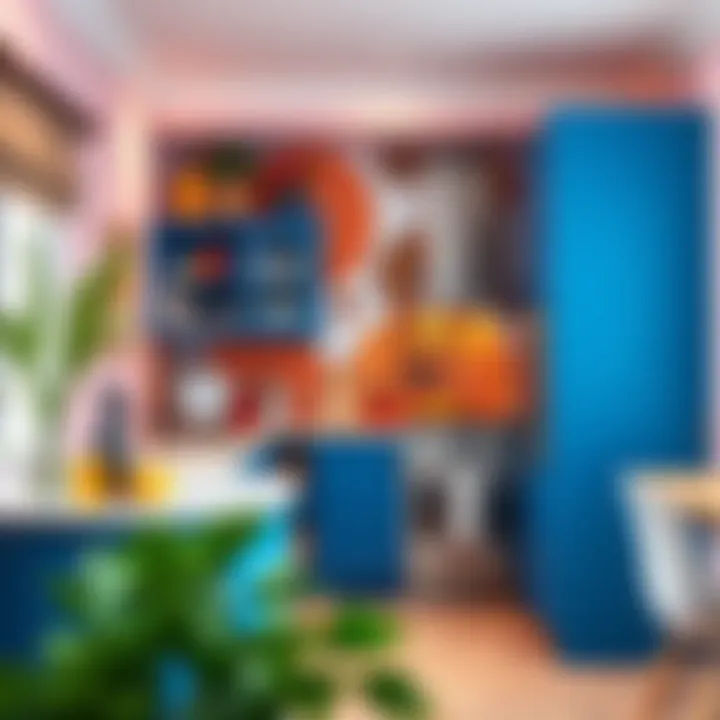 Vibrant Kitchen Corner Design Colorful kitchen corner unit with decorative elements