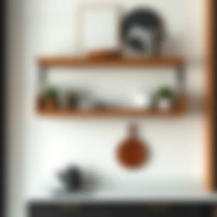 Chic Wall-Mounted Shelf Design Chic wall-mounted kitchen shelf with minimalist aesthetics