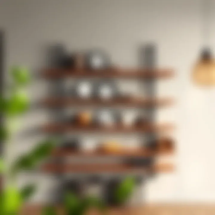 Elegant Wooden Shelf Design Elegant wooden kitchen shelf showcasing stylish decor