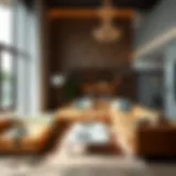 Luxurious nubuck sofas in a modern living room setting