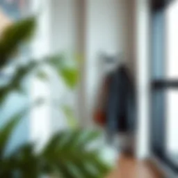 Elegant coat rack in a modern office environment