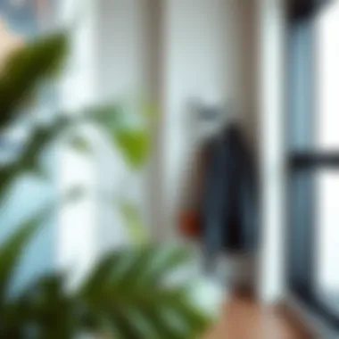 Elegant coat rack in a modern office environment