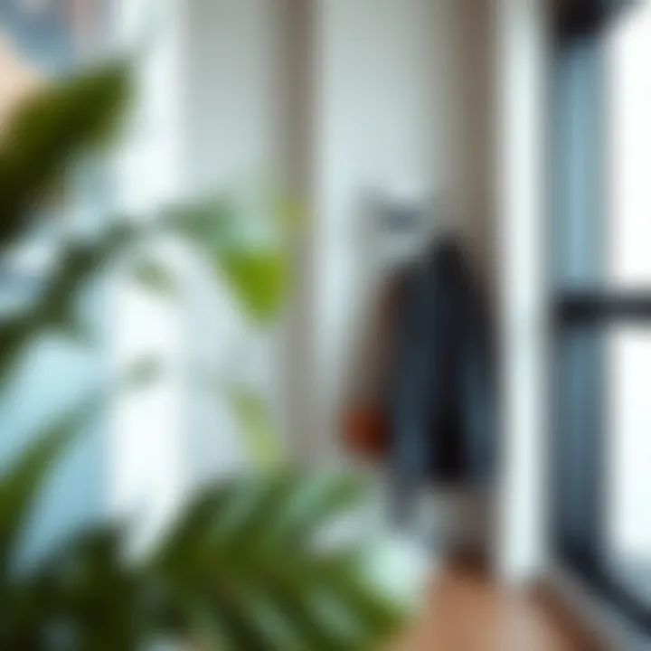 Elegant coat rack in a modern office environment