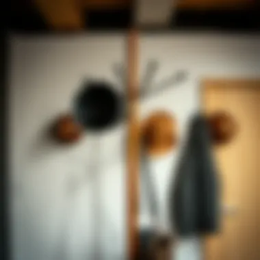 Stylish coat rack showcasing various materials