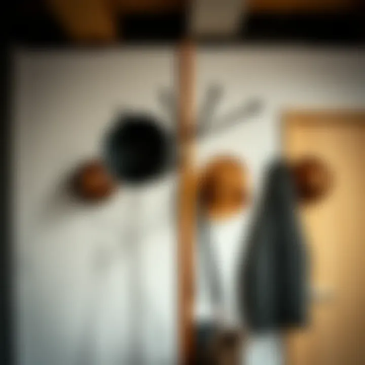 Stylish coat rack showcasing various materials